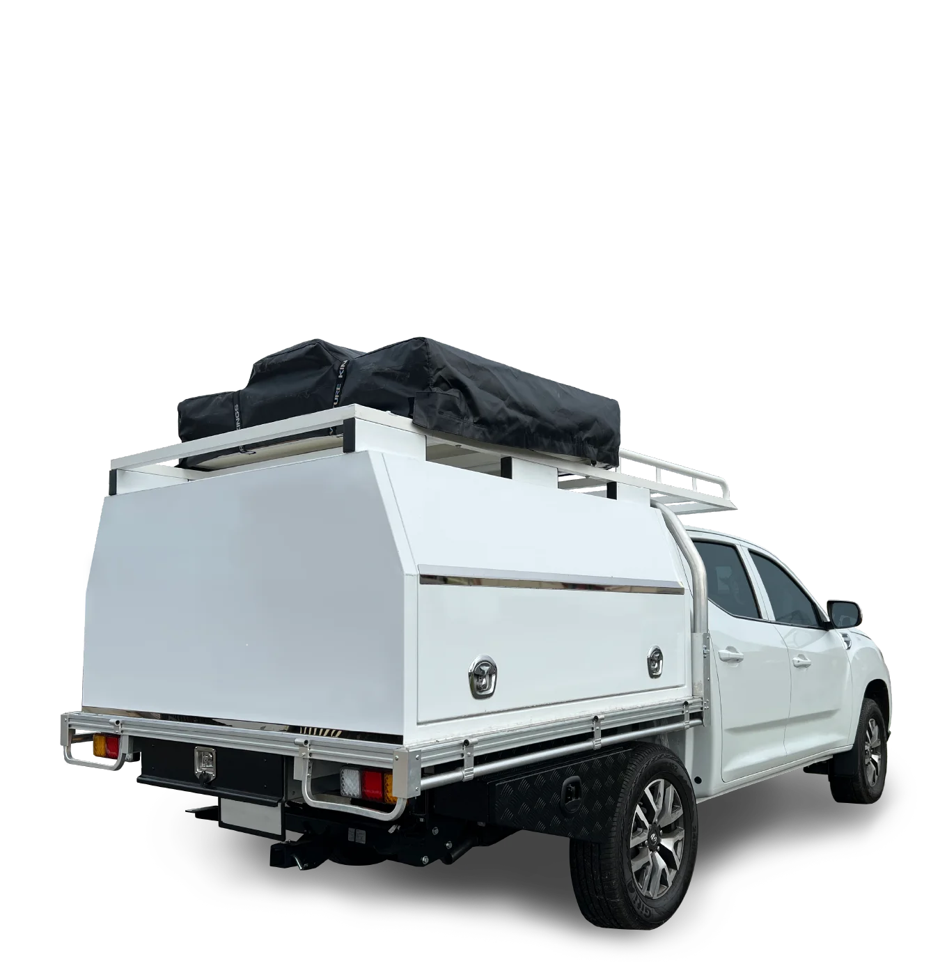 AWG Vehicle Cabinets and canopy with roof racks and custom fitout